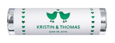 Personalized Metallic Lovesavers - Lovebirds
