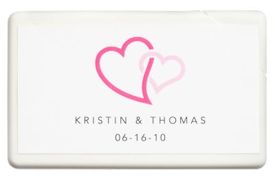 Personalized Boxed Mints - Double Heart (Pink)