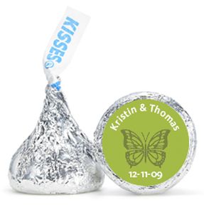 Personalized HERSHEY'S® Kisses - Butterfly (Green)