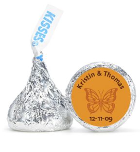 Personalized HERSHEY'S® Kisses - Butterfly (Orange)