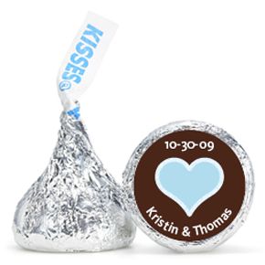 Personalized HERSHEY'S® Kisses - Heart (Blue)