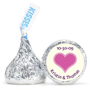 Personalized HERSHEY'S® Kisses - Heart (Pink)