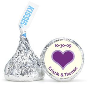 Personalized HERSHEY'S® Kisses - Heart (Purple)