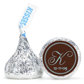 Personalized HERSHEY'S® Kisses - Initial (Blue/Brown)