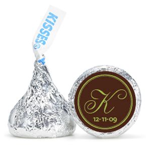 Personalized HERSHEY'S® Kisses - Initial (Green/Brown)