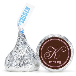 Personalized HERSHEY'S® Kisses - Initial (Pink/Brown)