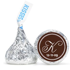 Personalized HERSHEY'S® Kisses - Intiial (White/Brown)