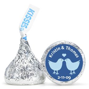Personalized HERSHEY'S® Kisses - Lovebirds (Blue)