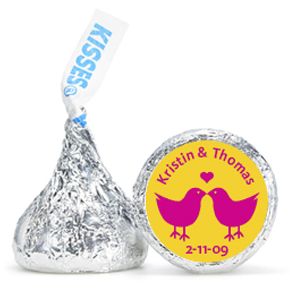 Personalized HERSHEY'S® Kisses - Lovebirds (Yellow)