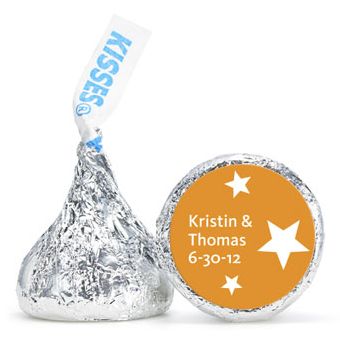 Personalized HERSHEY'S® Kisses - Stars (Orange)