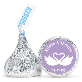 Personalized HERSHEY'S® Kisses - Swans (Lavender)