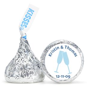 Personalized HERSHEY'S® Kisses - Toasting Flutes (Blue)