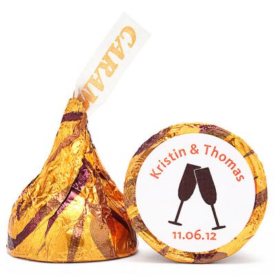 Personalized HERSHEY'S® Kisses - Toasting Flutes (Brown)