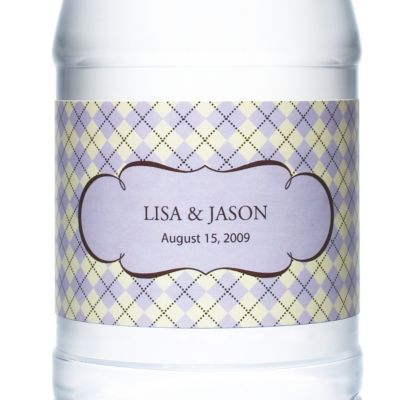 Personalized Water Bottles - Argyle (Lavender)