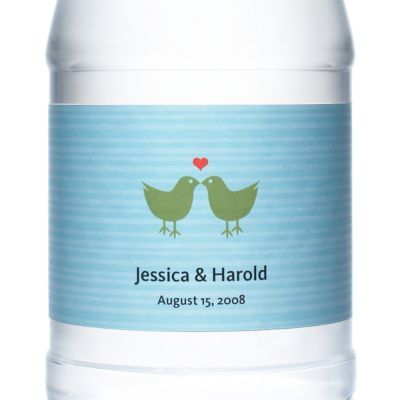 Personalized Water Bottles - Lovebirds (Green)