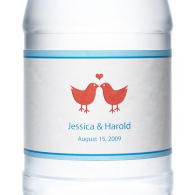 Personalized Water Bottles - Lovebirds (Red)