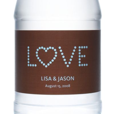 Personalized Water Bottles - LOVE (Blue, Brown)