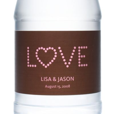 Personalized Water Bottles - LOVE (Pink/Brown)