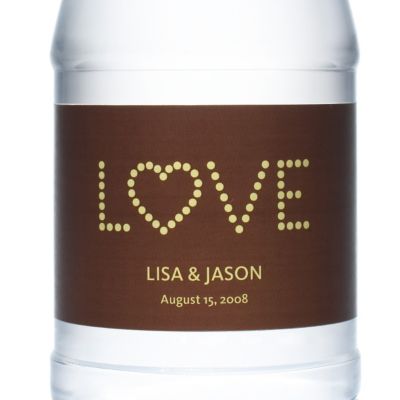 Personalized Water Bottles - LOVE (Yellow/Brown)