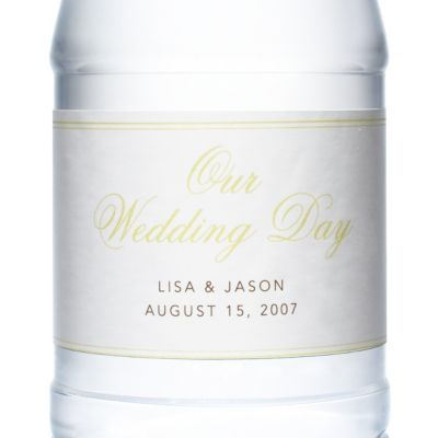 Personalized Water Bottles - Our Wedding Day (Gold)