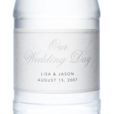 Personalized Water Bottles - Our Wedding Day (Silver)