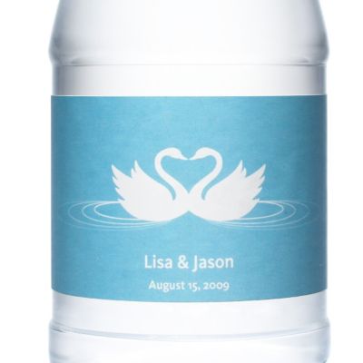 Personalized Water Bottles - Swans (Blue)