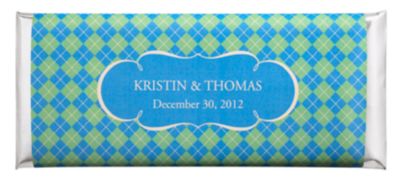 Personalized Large HERSHEY'S® Chocolate Bars - Argyle (Blue)