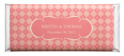 Personalized Large HERSHEY'S® Chocolate Bars - Argyle (Pink)