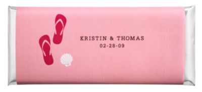 Personalized Large HERSHEY'S® Chocolate Bars - Flip Flops (Pink)