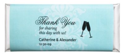 Personalized Large HERSHEY'S® Chocolate Bars - Toasting Flutes (Blue)