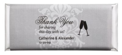 Personalized Large HERSHEY'S® Chocolate Bars - Toasting Flutes (Silver)