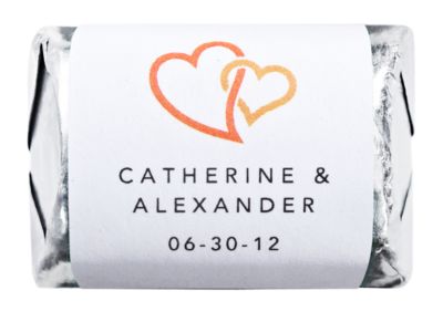 Personalized HERSHEY'S NUGGETS® Chocolates - Double Heart (Orange)