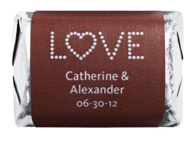 Personalized HERSHEY'S NUGGETS® Chocolates - Love (Blue/Brown)