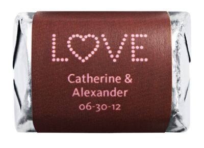 Personalized HERSHEY'S NUGGETS® Chocolates - Love (Pink/Brown)