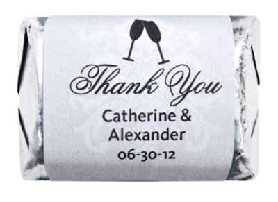 Personalized HERSHEY'S NUGGETS® Chocolates – Toasting Flutes (Silver)