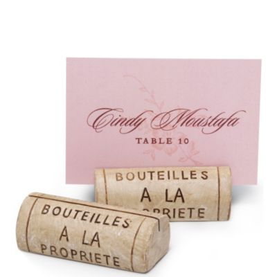 Wine Cork Resin Place Card Holder Set