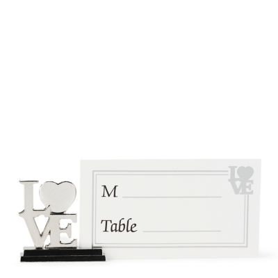 Silver LOVE Place Card Holders