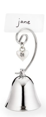 Charming Silver Bell Place Card Holders