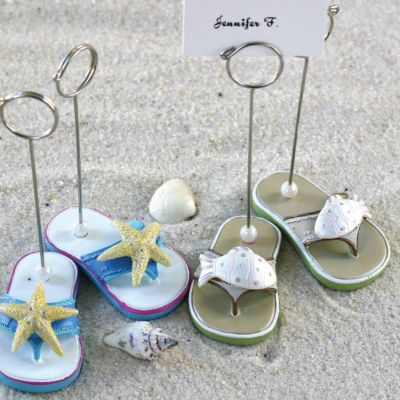 Beachy Flip-Flop Place Card Holder Set