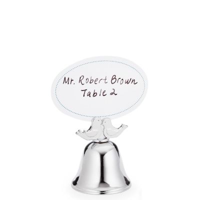 Lovebirds Kissing Bells and Place Card Holders
