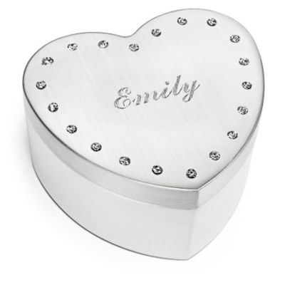 Rhinestone Heart Jewelry Box