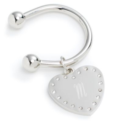 Rhinestone Heart Keyring
