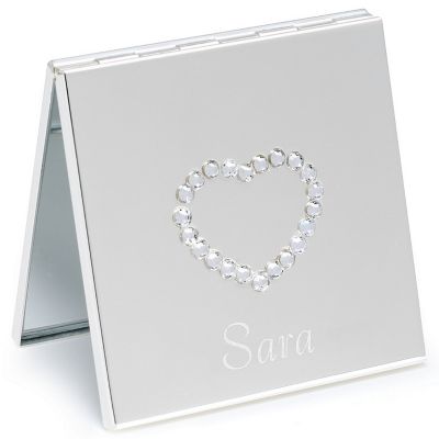 Rhinestone Heart Compact