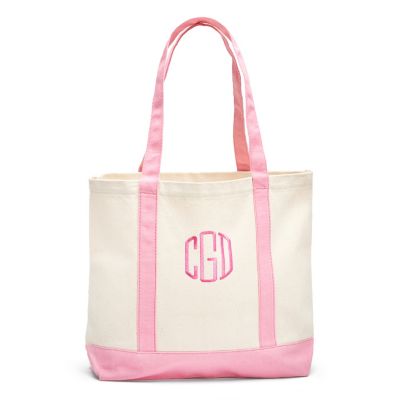 Personalized Canvas Tote - Light Pink