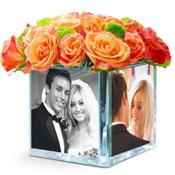 Glass Photo Cube Vase