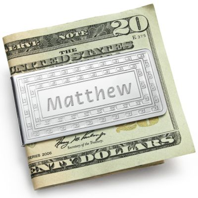 Patterned Chrome Money Clip