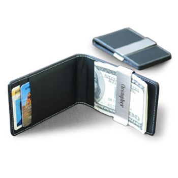 Leather Money Clip Credit Card Holder