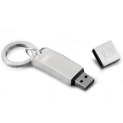 Sterling Silver-plated 512M USB Flash Keychain