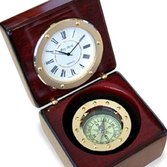 Rosewood Compass Clock