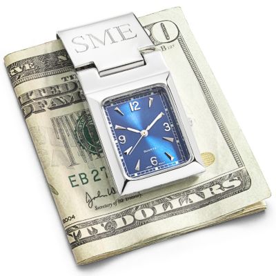 Blue Face Money Clip Watch